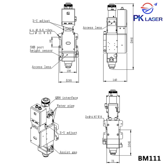 Đầu Cắt Laser Lấy Nét Tự Động  BM111